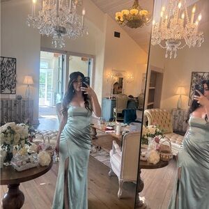 Azazie Sage Green Maxi Dress